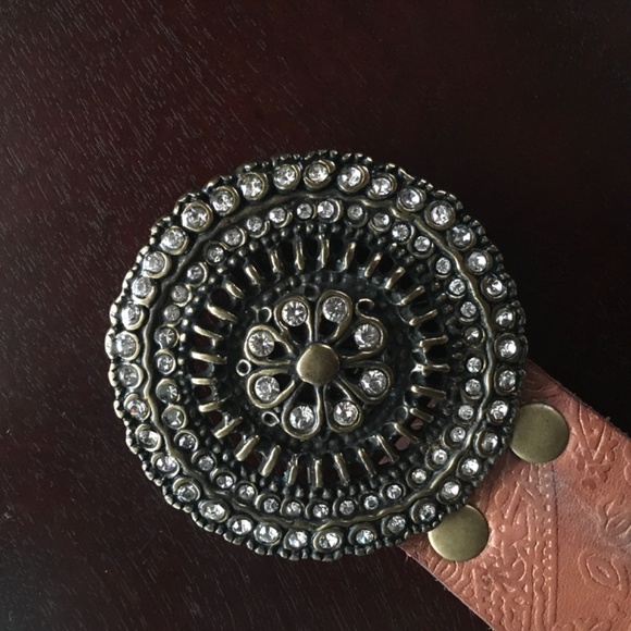 Fossil Vintage Leather Jeweled Brown Belt - Size L main image 12